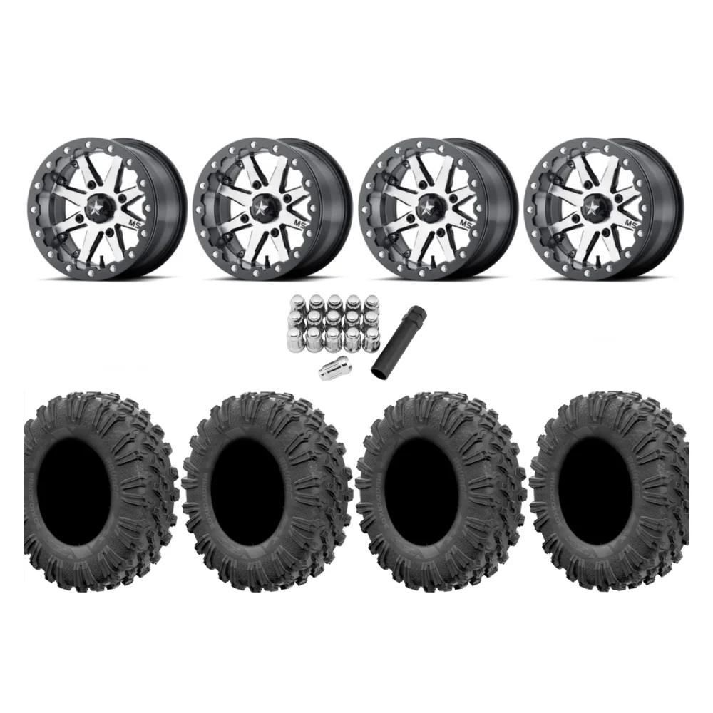 EFX Motoravage 30x10-16 Tires on MSA M21 Lok Beadlock Wheels, complete kit