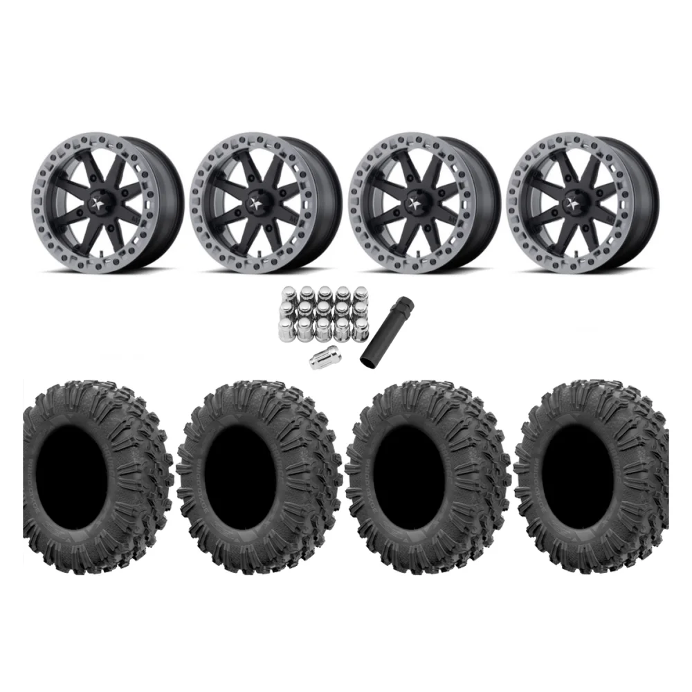 EFX Motoravage 30x10-16 Tires on MSA M31 Lok2 Beadlock Wheels, complete kit