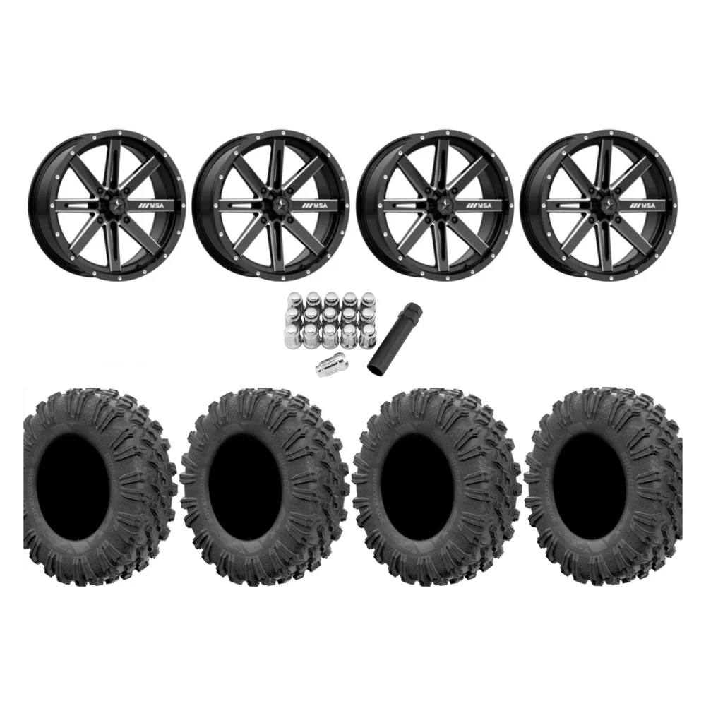 EFX Motoravage 30x10-16 Tires on MSA M41 Boxer Wheels, complete kit