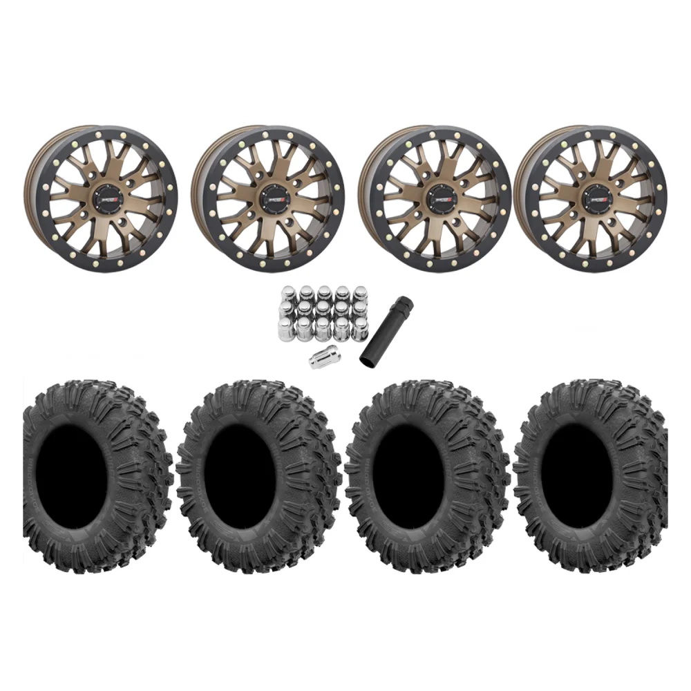 EFX Motoravage 32x10-14 Tires on ST-3 Bronze Wheels, complete kit