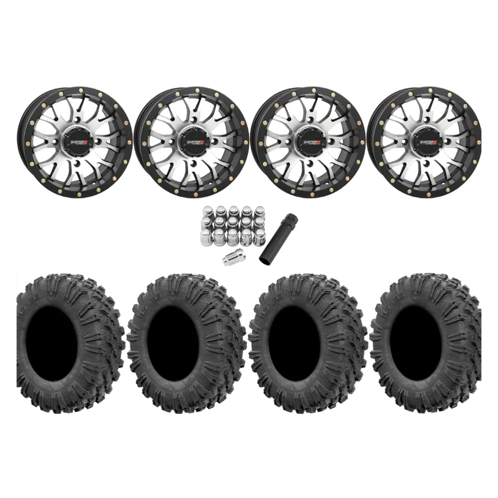 EFX Motoravage 32x10-14 Tires on ST-3 Machined Wheels, complete kit