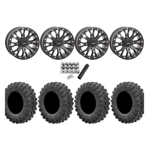 EFX Motoravage 27x10-14 Tires on ST-3 Matte Black Wheels