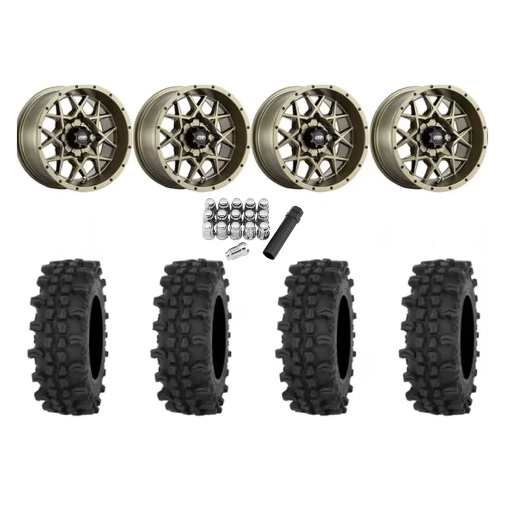 Frontline ACP 32x10-15 Tires on ITP Hurricane Bronze Wheels, complete kit