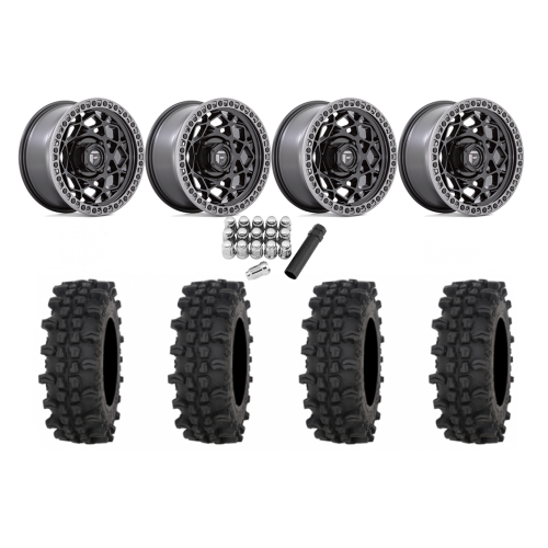 Frontline ACP 32x10-15 Tires on Fuel Unit Matte Black Wheels