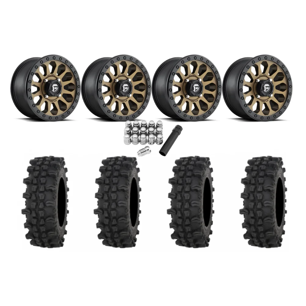 Frontline ACP 32x10-15 Tires on Fuel Vector Matte Bronze Wheels, complete kit