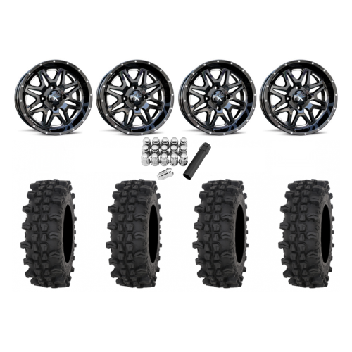 Frontline ACP 28x10-14 Tires on MSA M26 Vibe Gloss Black Milled Wheels Frontline ACP 28x10-14 Tires on MSA M26 Vibe Gloss Black Milled Wheels