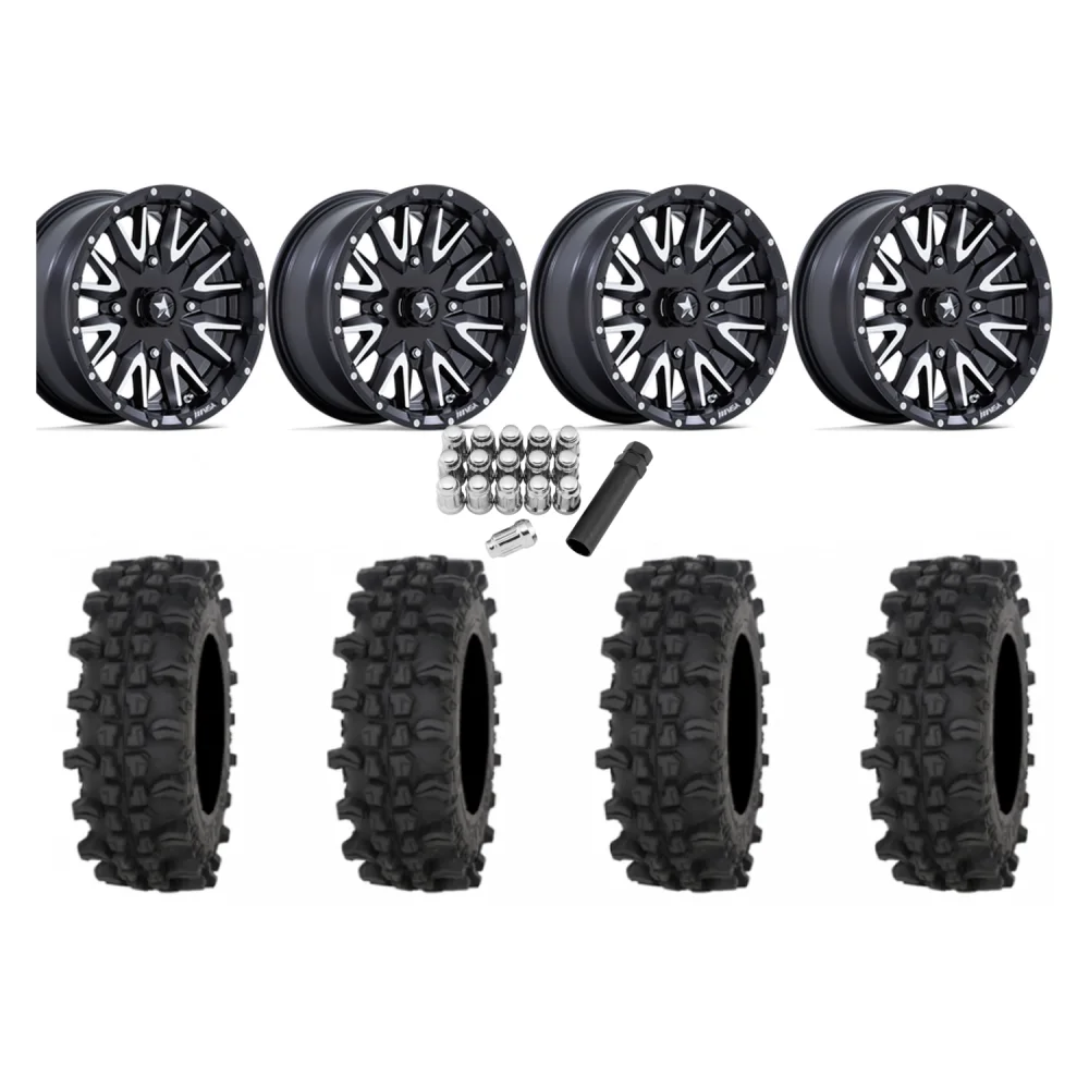 Frontline ACP 30x10-14 Tires on MSA M49 Creed Matte Black & Machined Wheels, complete kit