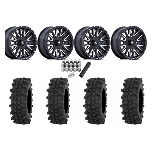 Frontline ACP 28x10-14 Tires on MSA M49 Creed Matte Black & Machined Wheels