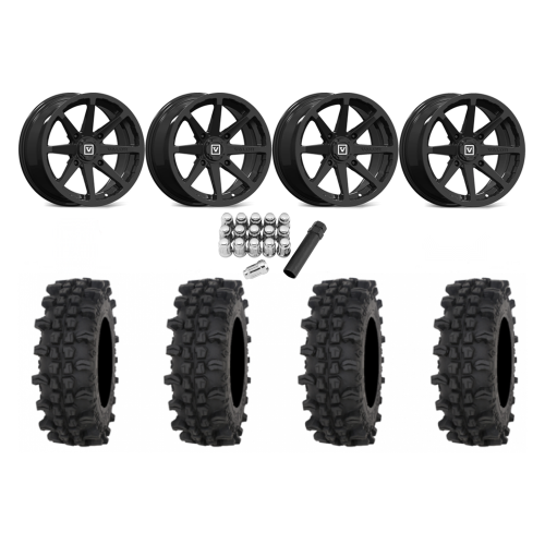 Frontline ACP 28x10-14 Tires on V01 Gloss Black Wheels