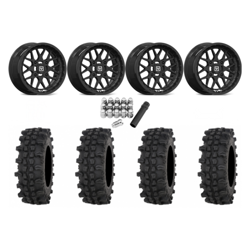 Frontline ACP 28x10-14 Tires on V03 Gloss Black Wheels