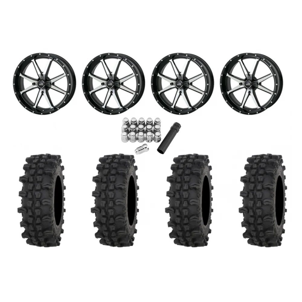 Frontline ACP 33x9.5-20 Tires on Frontline 556 Machined Wheels, complete kit