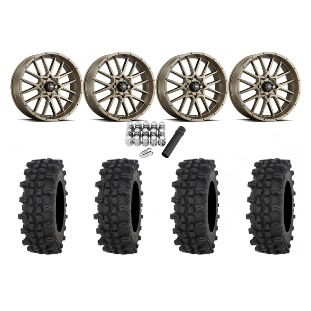 Frontline ACP 35x9.5-20 Tires on ITP Hurricane Bronze Wheels, complete kit