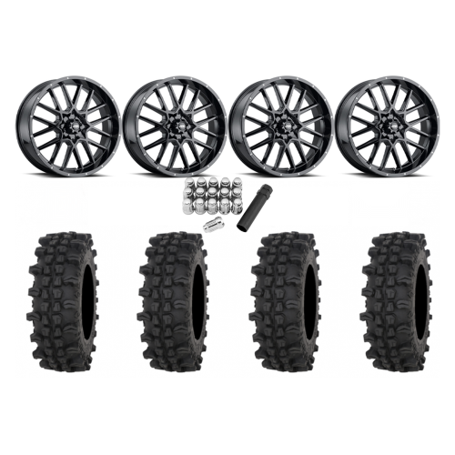 Frontline ACP 33x9.5-20 Tires on ITP Hurricane Gloss Black Wheels