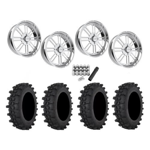 Frontline ACP 35x10-22 Tires on JTX Forged Bayonet Polished Wheels