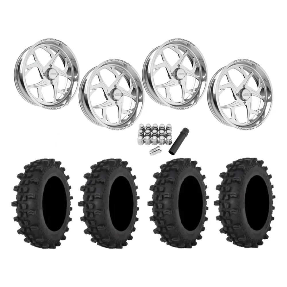 Frontline ACP 35x10-22 Tires on JTX Forged Bio Polished Wheels, complete kit