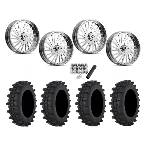Frontline ACP 35x10-22 Tires on KG1 Forged KU038 Javelin Polished Wheels
