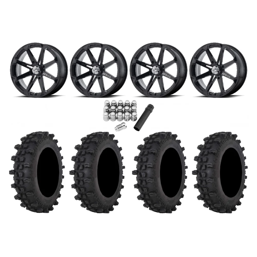 Frontline ACP 35x10-22 Tires on MSA M12 Diesel Wheels, complete kit