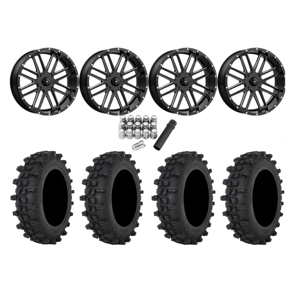 Frontline ACP 35x9.5-20 Tires on MSA M35 Bandit Wheels, complete kit