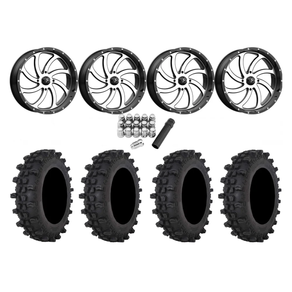 Frontline ACP 37x9.5-22 Tires on MSA M36 Switch Machined Wheels, complete kit