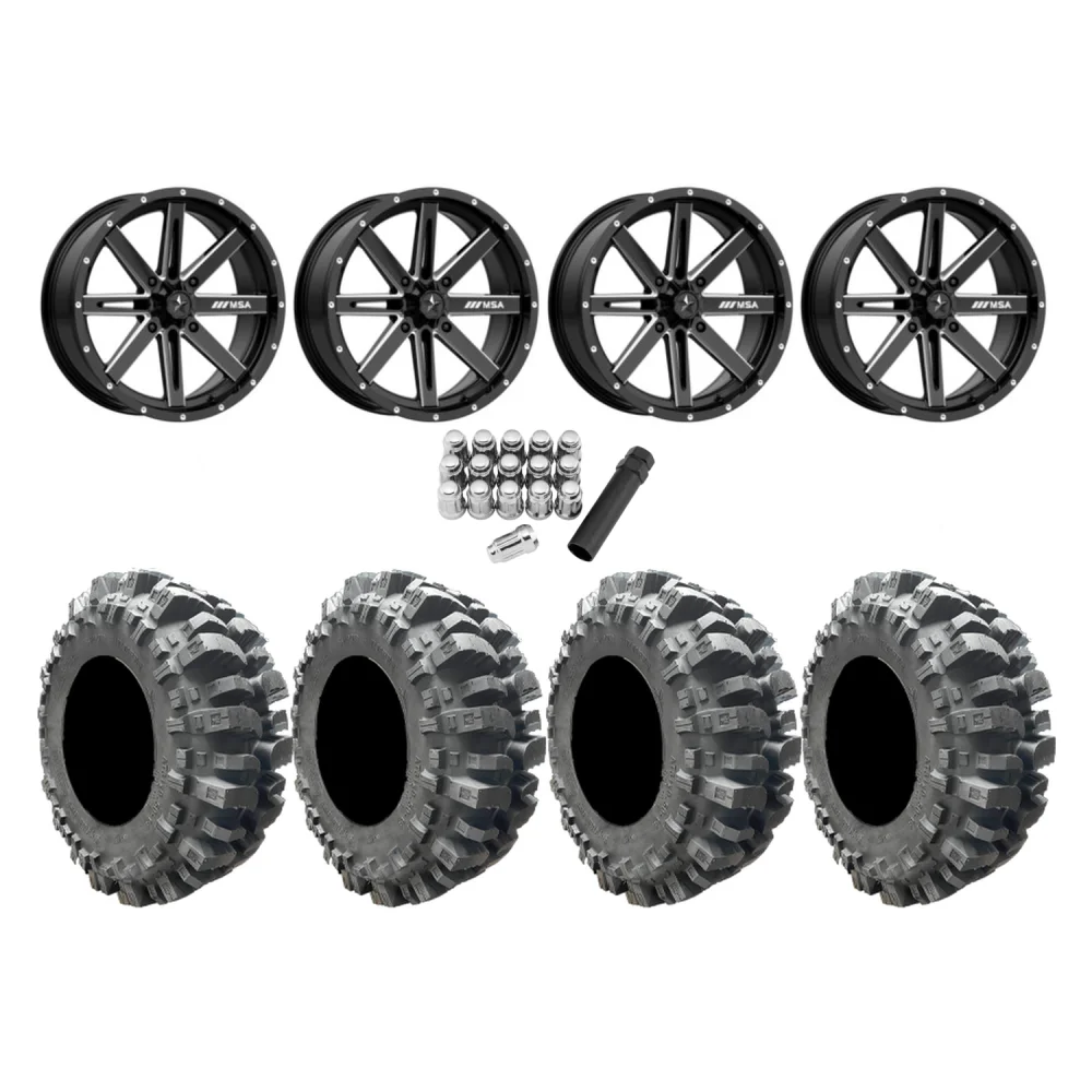 Interco Bogger 28x10-14 Tires on MSA M41 Boxer Wheels, complete kit