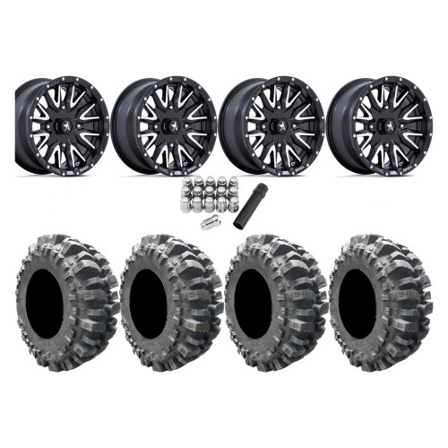 Interco Bogger 31x9.5-15 Tires on MSA M49 Creed Matte Black & Machined Wheels