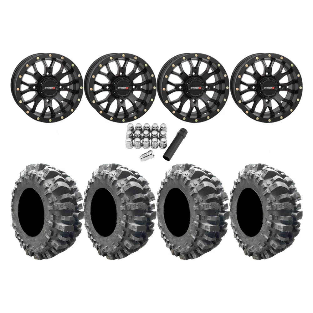 Interco Bogger 31x9.5-15 Tires on ST-3 Matte Black Wheels, complete kit