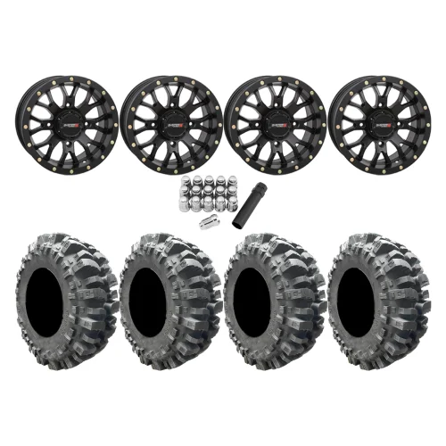 Interco Bogger 30x10-14 Tires on ST-3 Matte Black Wheels