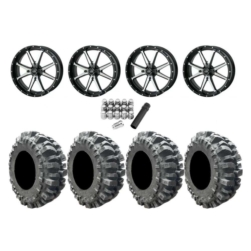 Interco Bogger 35x9.5-20 Tires on Frontline 556 Machined Wheels, complete kit