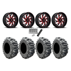 Interco Bogger 33x9.5-20 Tires on Fuel Kompressor Gloss Black w/ Red Tint Wheels
