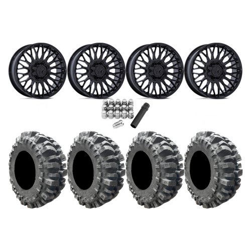 Interco Bogger 35x9.5-20 Tires on MSA M50 Clubber Gloss Black Wheels