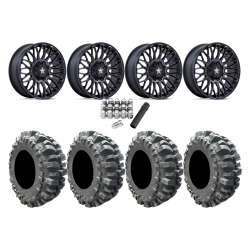 Interco Bogger 33x9.5-20 Tires on MSA M50 Clubber Matte Black DDT Wheels
