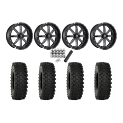 System 3 ATX470 35x10-18 Tires on Fuel Maverick Matte Black Milled Wheels