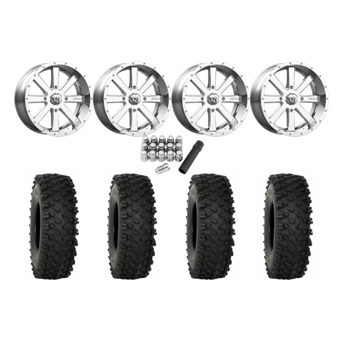 System 3 ATX470 35x10-18 Tires on MSA M34 Flash Chrome Wheels