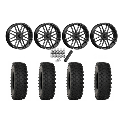 System 3 ATX470 35x10-18 Tires on MSA M35 Bandit Gloss Black Milled Wheels