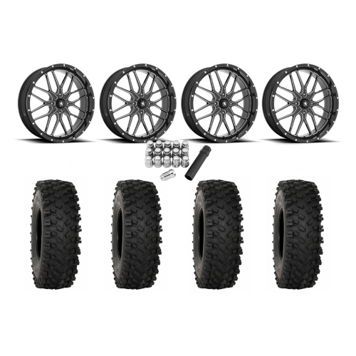System 3 ATX470 35x10-18 Tires on MSA M45 Portal Gloss Black Milled Wheels