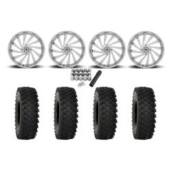 System 3 ATX470 35x10-18 Tires on MSA M46 Blade Chrome Wheels