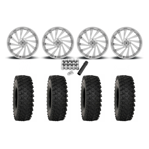 System 3 ATX470 35x10-18 Tires on MSA M46 Blade Chrome Wheels