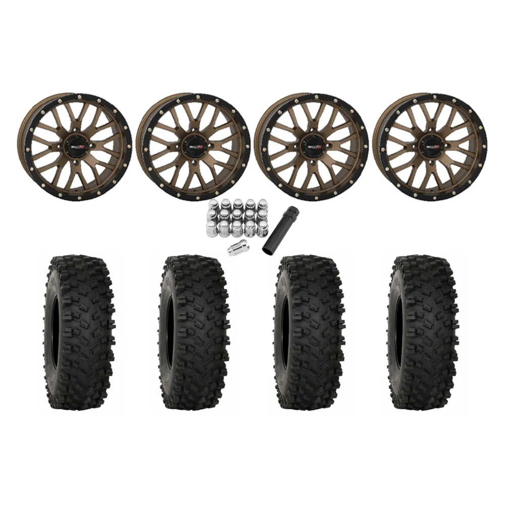 System 3 ATX470 35x10-18 Tires on ST-3 Bronze Wheels, complete kit