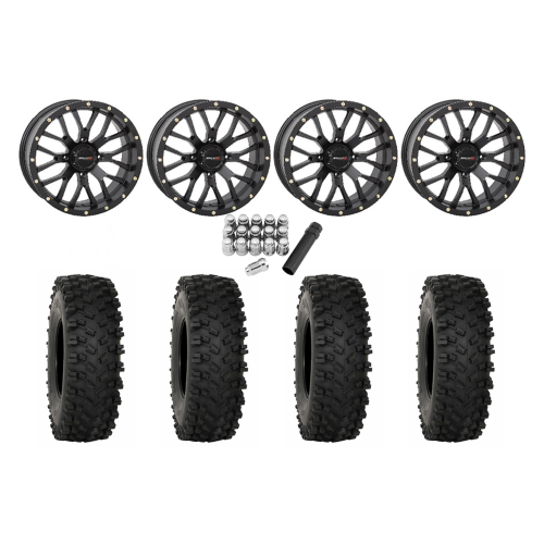 System 3 ATX470 35x10-18 Tires on ST-3 Matte Black Wheels