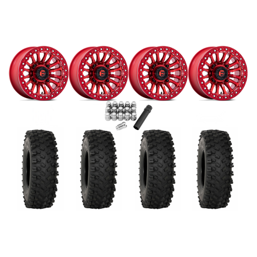 System 3 ATX470 35x10-15 Tires on Fuel Rincon Candy Red Beadlock Wheels