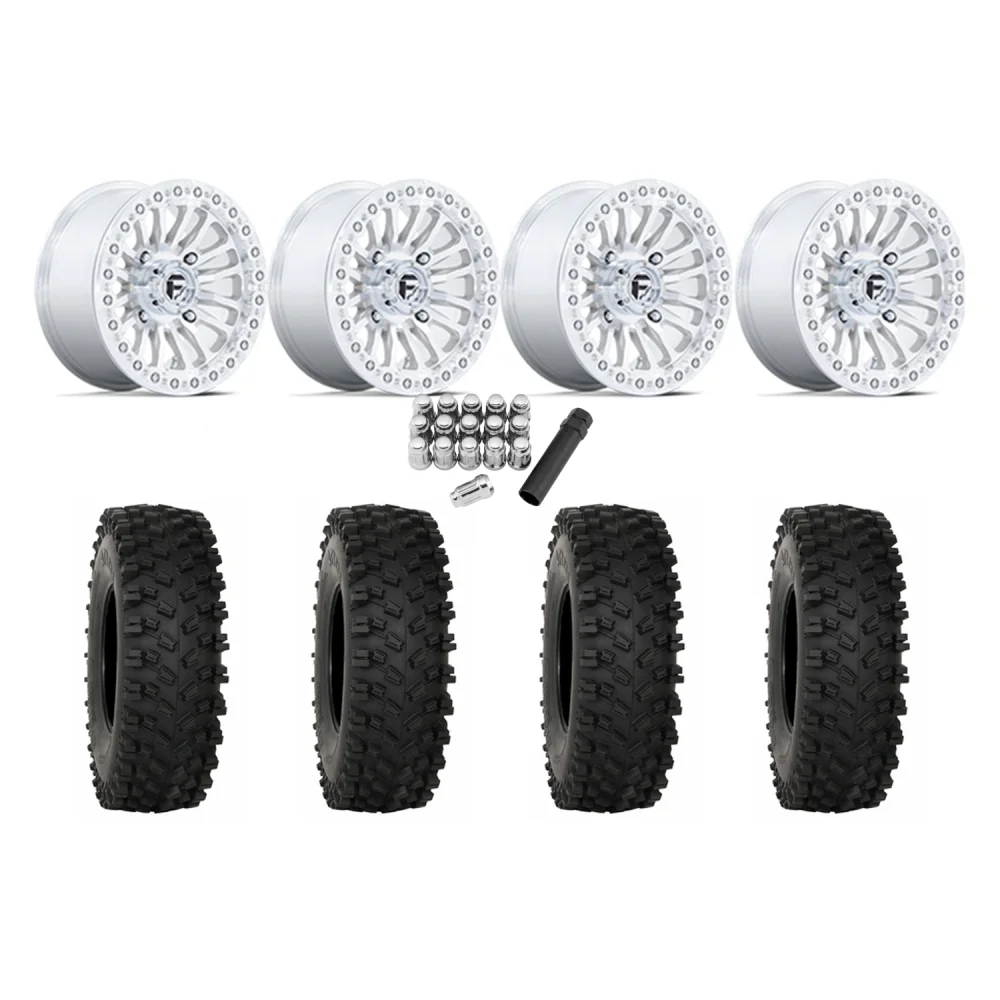 System 3 ATX470 33x10-15 Tires on Fuel Rincon Machined Beadlock Wheels, complete kit