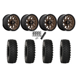 System 3 ATX470 35x10-15 Tires on Fuel Runner Matte Bronze Wheels