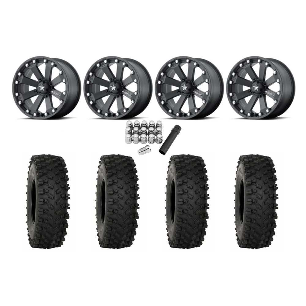 System 3 ATX470 28x10-14 Tires on MSA M20 Kore Wheels, complete kit
