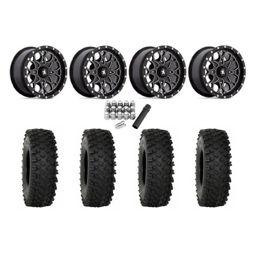 System 3 ATX470 30x10-14 Tires on MSA M45 Portal Gloss Black Milled Wheels