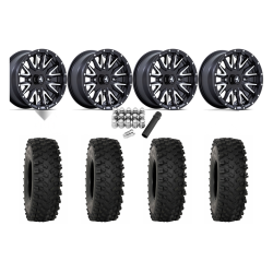 System 3 ATX470 28x10-14 Tires on MSA M49 Creed Matte Black & Machined Wheels System 3 ATX470 28x10-14 Tires on MSA M49 Creed Matte Black & Machined Wheels