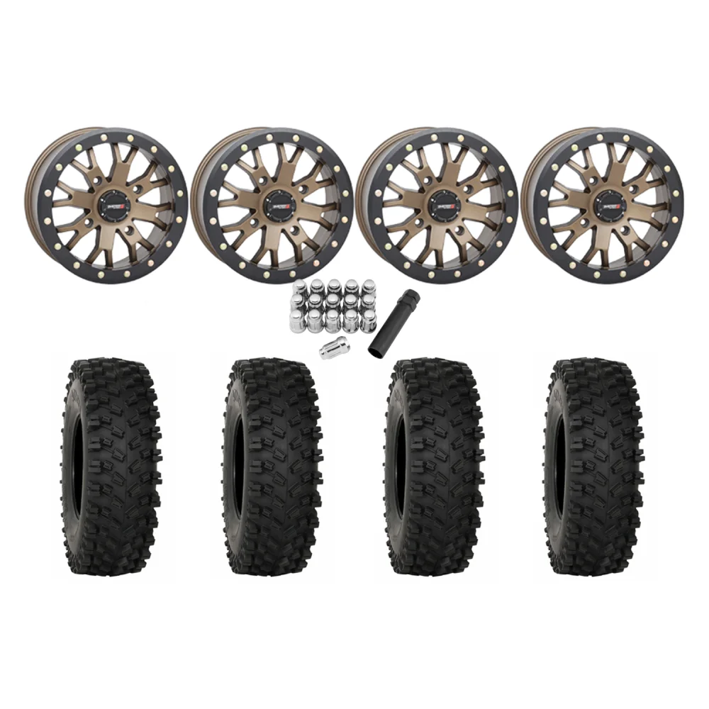 System 3 ATX470 32x10-14 Tires on ST-3 Bronze Wheels, complete kit