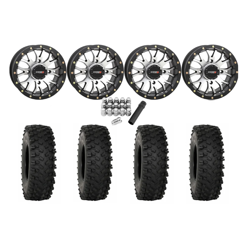 System 3 ATX470 32x10-14 Tires on ST-3 Machined Wheels, complete kit