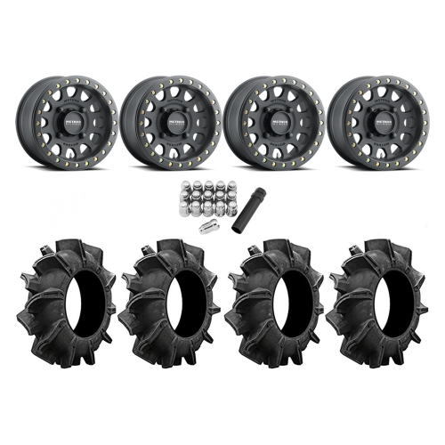 Assassinator Mud Tires 32x8-14 on Method 401 Matte Black Beadlock Wheels