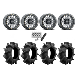 Assassinator Mud Tires 32x8-14 on Method 401 Matte Titanium Beadlock Wheels