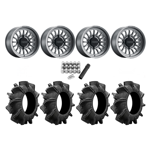 Assassinator Mud Tires 28x10-14 on Method 411 Gloss Titanium Wheels